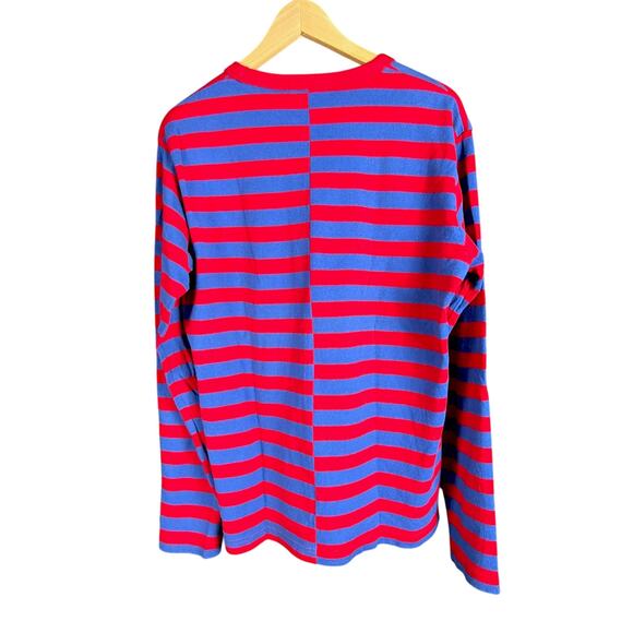 Men's J.W. Anderson x Uniqlo Red & Blue Striped Long Sleeve T-Shirt - M - Picture 2 of 6
